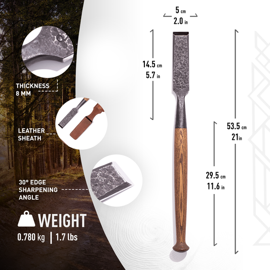 Straight Long 1.5" Timber Framing Chisel